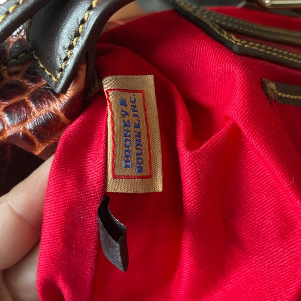 Dooney & Bourke Rich Brown Crocodile Hobo Bag - Picture 5 of 9